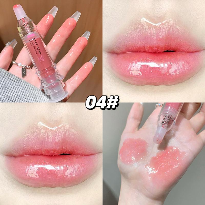 GEGE BEAR Lip Essence Gloss, Autumn/Winter Mirrored Hydrating Lip Serum with Subtle Shimmer for Brightening and Moisturizing Lip