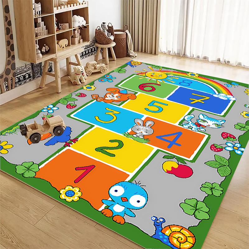 Children's Hop Count Hopscotch Early Education Carpets for Home Living Room Kids Bedroom Sofa Doormat  Floor Rugs Anti-slipDecor