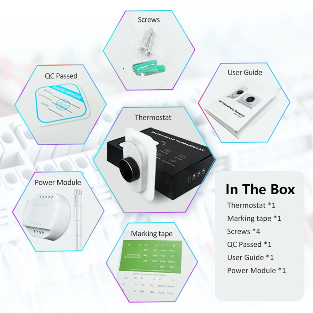 Smart Thermostat for Home Weekly Programmable Temperature Control IP20 Protection Heat Pump