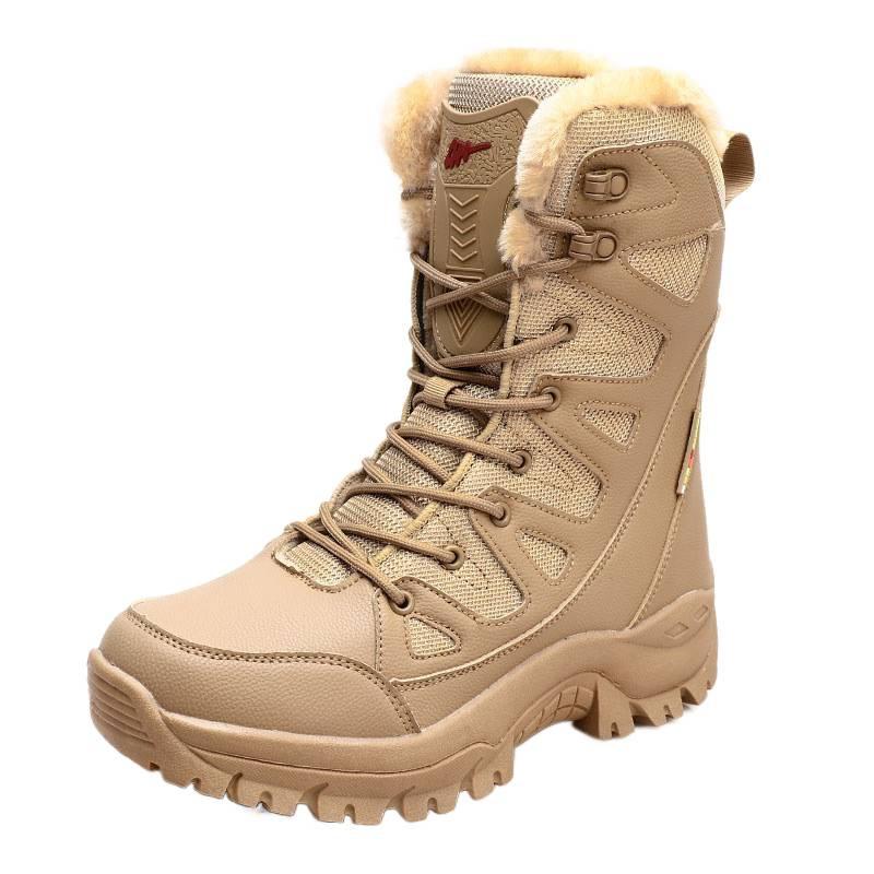 Fleece fortykket kuldebestandige og varme bomullssko, herre- og damemodell, høye snøstøvler, utendørs sklisikre og slitesterke terrengvandringssko