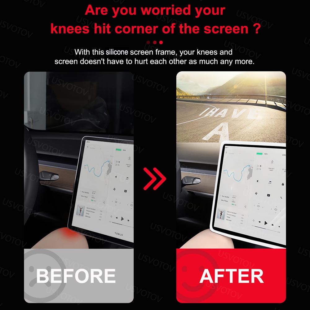For Tesla Model Y Premium Juniper Model YL Model 3 2026 16-Inch Center Console Screen Protector Frame Interior Decor Accessories