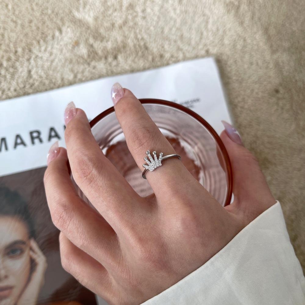 Tancise Kvinner Klassisk 925 Sterling Sølv Zircon Ring Dame Smykker Bryllup Løfte Party Gift
