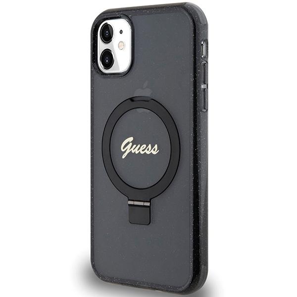 Guess Guhmn61Hrsgsk Iphone 11 / Xr 6.1 Czarny/Black Hardcase Ring Stand Script Glitter Magsafe
