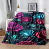 1pc Rose Printing Lightweight Flannel Blanket, Comfortable and Warm Blanket, for Camping Sofa Bed and Couch Office, In All Seasons