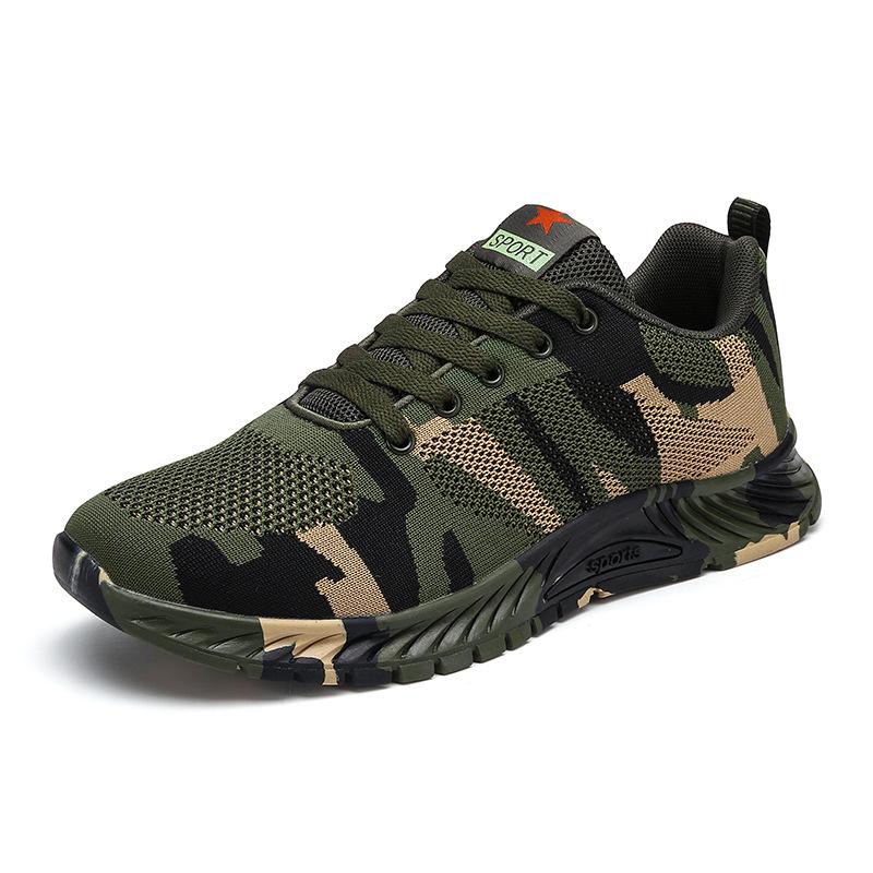 Mesh camouflage shoes, male and female students, military training shoes, outdoor work shoes, liberation shoes, labor protection shoes 35