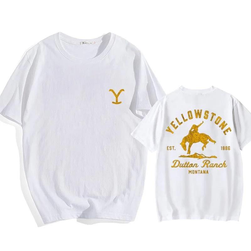 New Men's Women's Yellowstone Dutton Ranch Graphic Printed T-Shirt Personalized Outdoor O-Neck Short Sleeve Tee Tops Oversized T