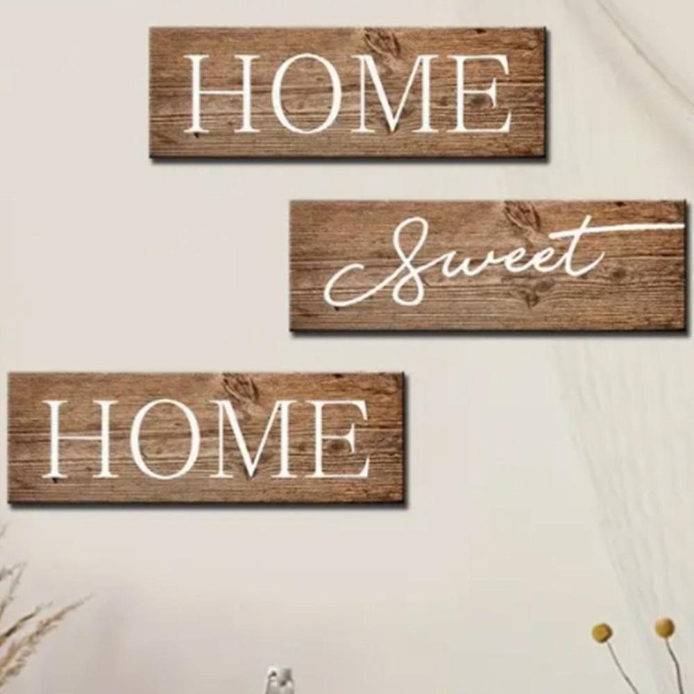 The Feeling of Returning Home Letters Sign Rustic Style English Letter Hanging Board  Wedding