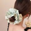 Vintage Stoff Karo Floral Scrunchie Für Frauen Französisch Großes Pferdeschwanz Seil Haargummi Elastisches Haarband Stirnband Haarschmuck