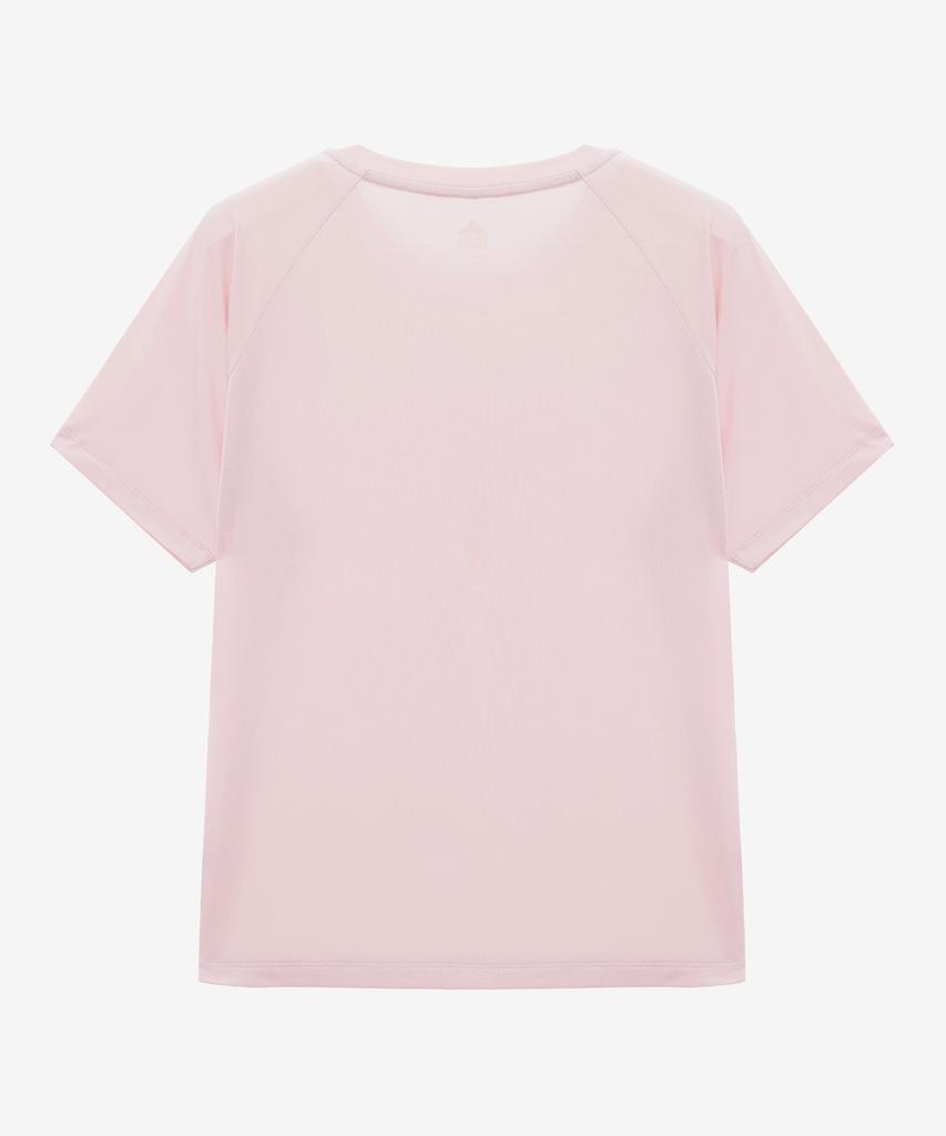 BASIC HOUSE Women'S Cool Breeze Raglan Round Short Sleeve T-Shirt Pink Lzts3223 (Type B)