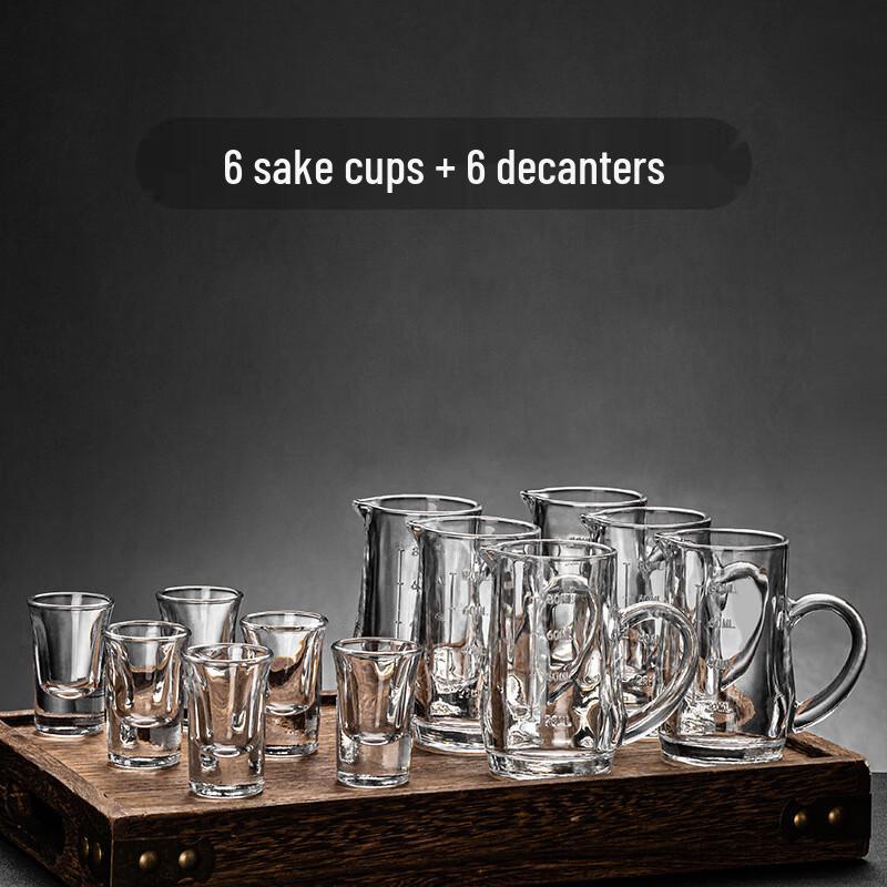 Glass Liquor Shot Glass and Decanter Set