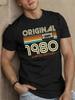 Mens Summer Fashionable Casual Sports Loose 1980 Retro Printed Round Neck Short Sleeved Tshirt Top