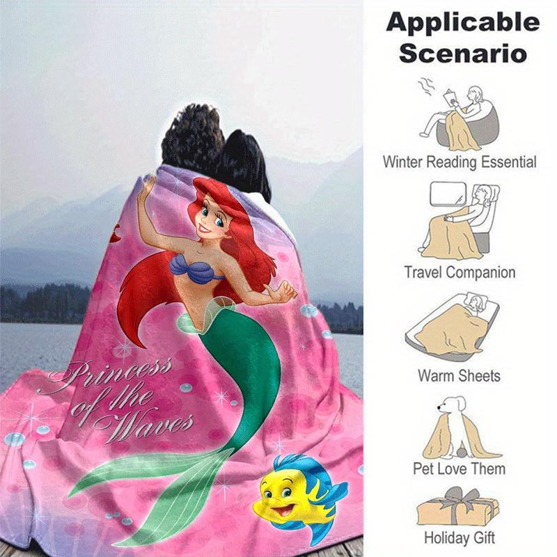 1pc Mermaid Printing Blanket - Soft, All-Season Throw for Living Room, Bedroom,Personalized Gift with Adorable Cartoon Design