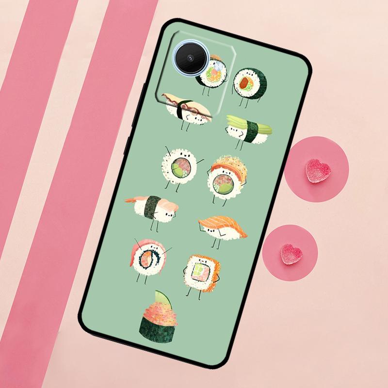 Kawaii Sushi Crowd For Realme 15 10 11 12 13 14 Pro Plus C65 C67 C75 C63 C61 C55 C51 C53 C35 GT6 GT7 Pro Case