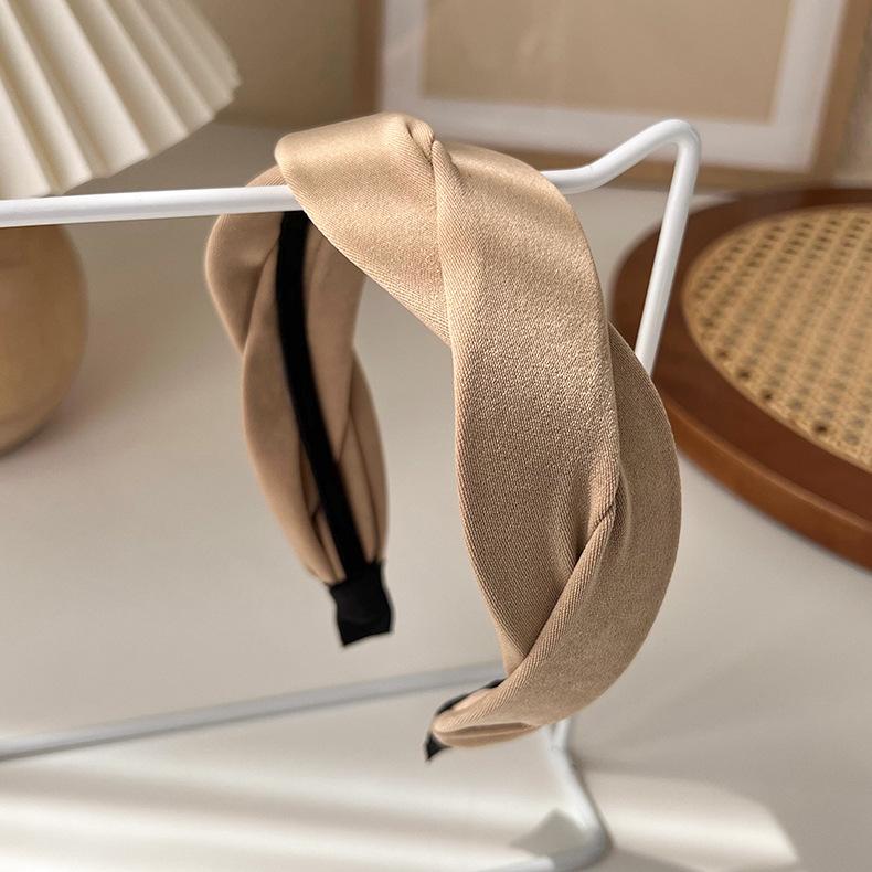 Autumn/Winter Fashion Brown Color Headbands Sponge Wide Crystal Hair Bands for Woman Temperament Hair Hoop Hair Accessories