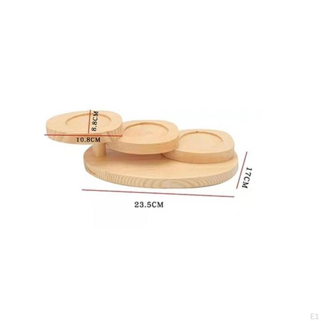 Wooden Tiered Riser Display Stand Handcrafted Serving Minimalist