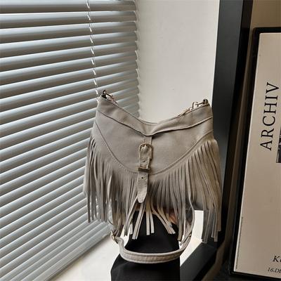 This Year's Popular Fringed Personality 2025 Spring New Foreign Style Fashion Retro Matte Texture Shoulder Messenger Bag Women