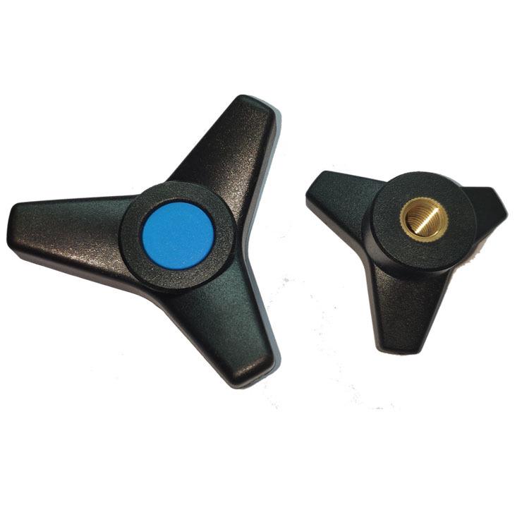 In-Stock Three-Arm Triangle Knob with M8/M10/M12 Through-Hole Plastic Arrow Handle