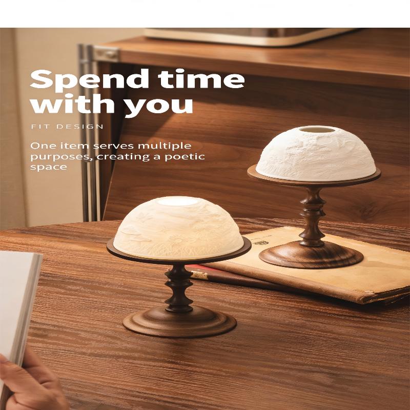 Rustic Solid Wood Candlestick Holder Vintage Table Candle Stand for Bedroom Living Room Wedding Decor