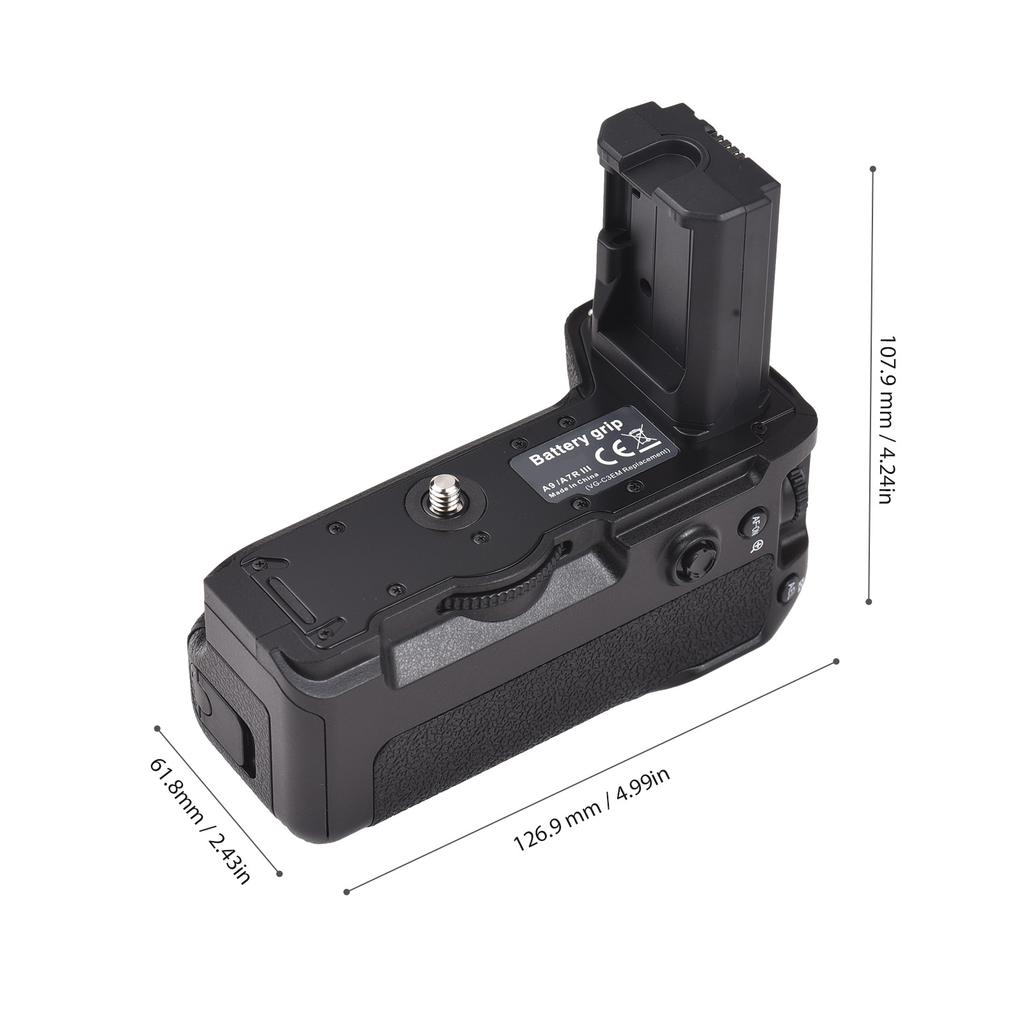 VG C3EMRC Vertical Battery Grip Holder with Dual Battery Slots Compatible with Sony A9  A7R   A7M