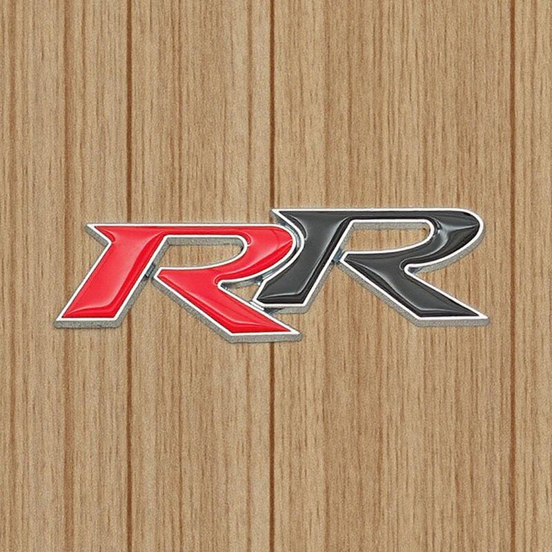 3d Metal Letters RR Logo Car Rear Trunk Sticker Front Grille Badge Emblem for Civic Mugen Accord Crv City Hrv Accessories