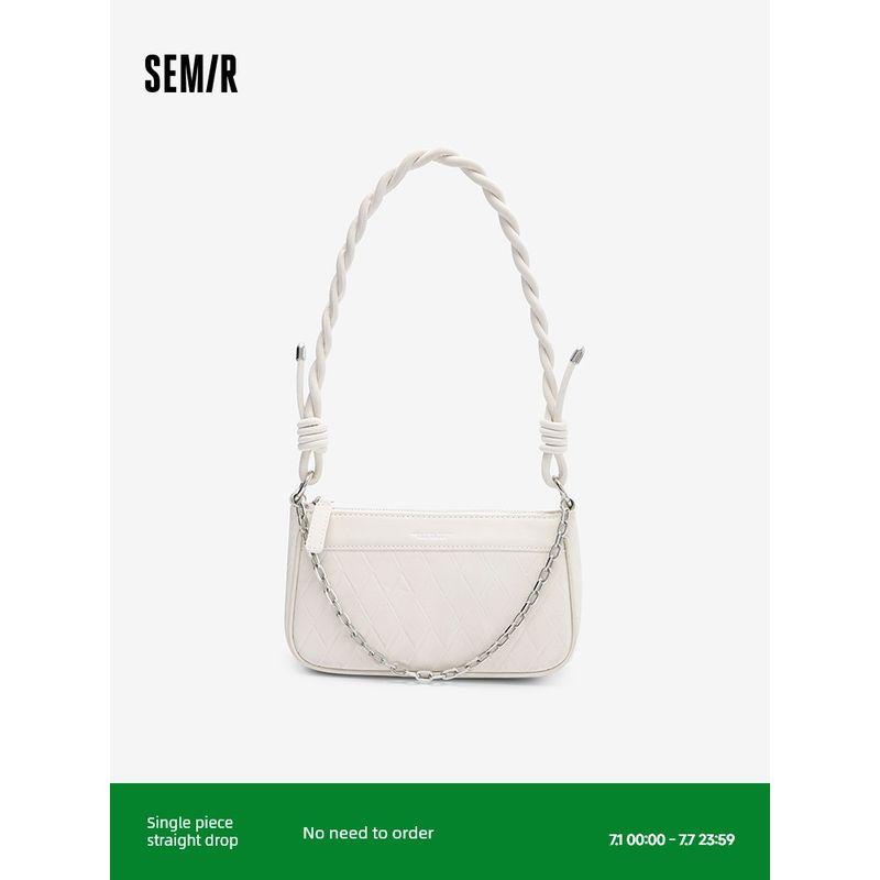 

Senma Bag Underarm Bag Women 2024 New Fashion Texture Over-the-shoulder Bag Niche Baguette Bag Simple Shoulder Bag Fashion Milk White 10501