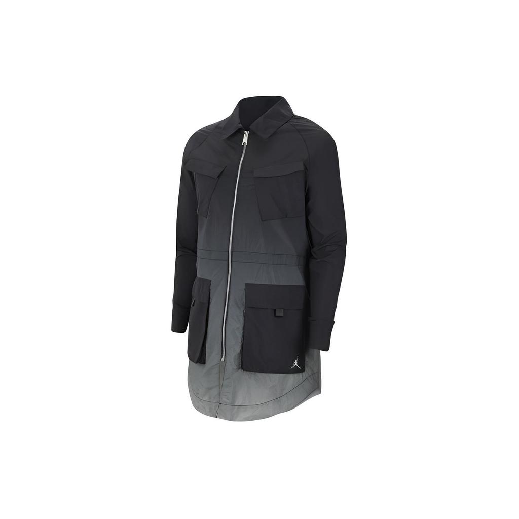 Jordan Logo Print Multi-Pocket Long Sleeve Jacket Women Jacket Black CU6320-010