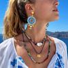 Evil Eye Necklace: 18K Gold-Plated Zirconia Sliding Pendant