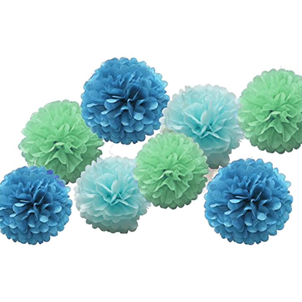 

9pcs Tissue Paper Pompoms Flower BallsChristmas Wedding Party Decoration