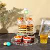 4 Tier Acrylic Cupcake Display Stand with Lace Edge Clear Food Safe Display for Various Celebrations and Gatherings