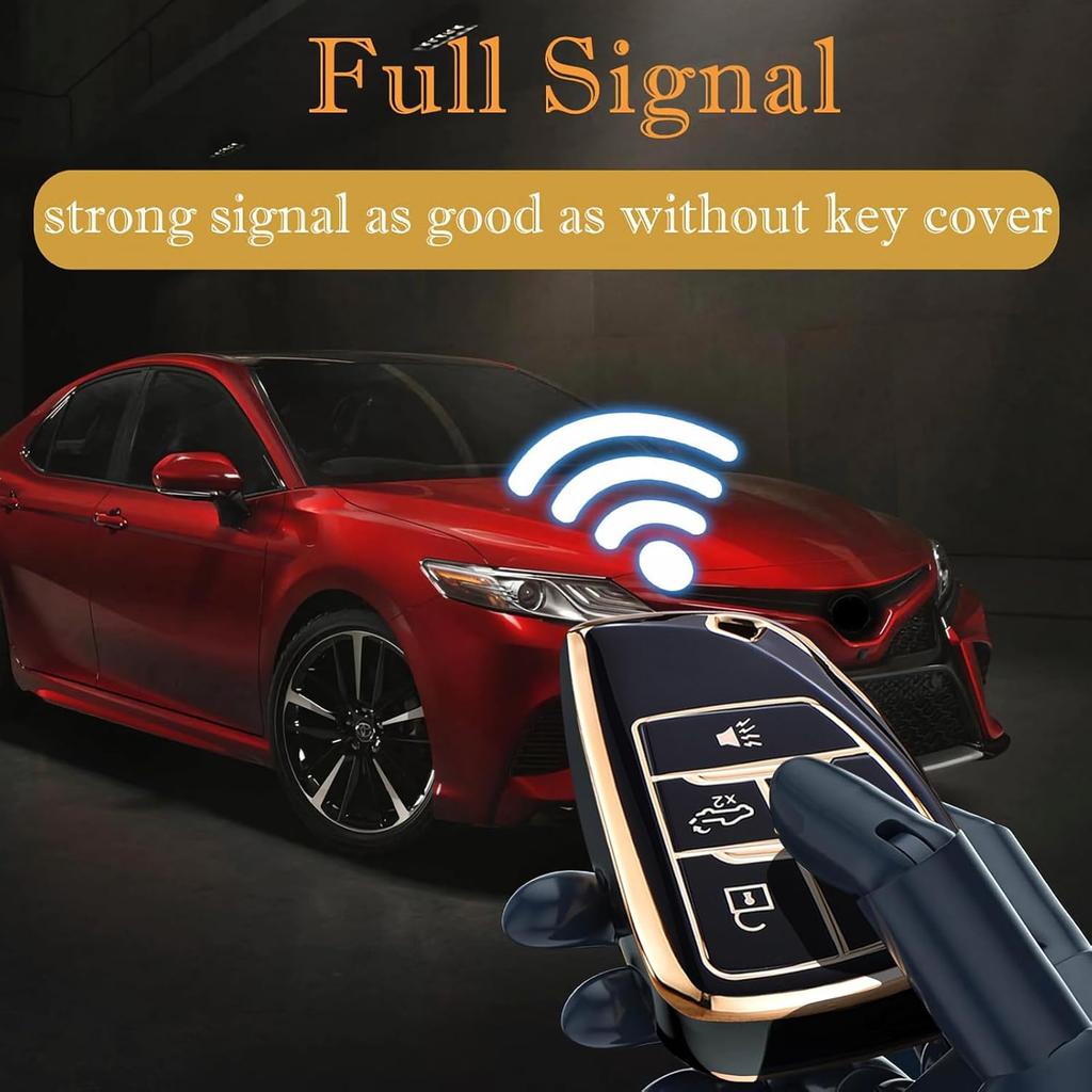 for Chevy GMC Key Fob Cover with Keychain, for Silverado 1500 GMC Sierra 1500 2500HD 3500HD Buick Envision, Soft TPU Key Shell Case Remote Smart Key