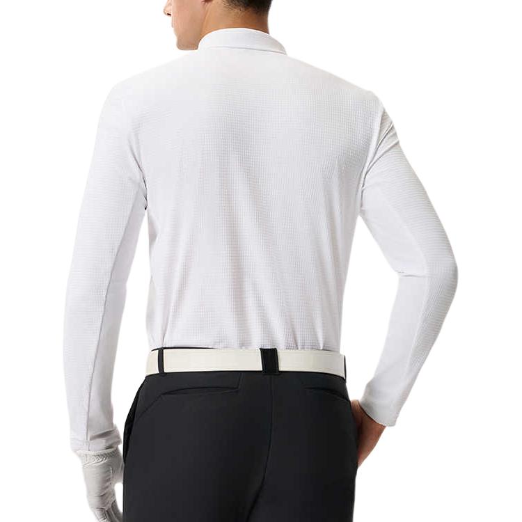 FILA Stand Collar Half Zip Knit Long Sleeve T-Shirt Men Tops Jade-White A11M515210FWT