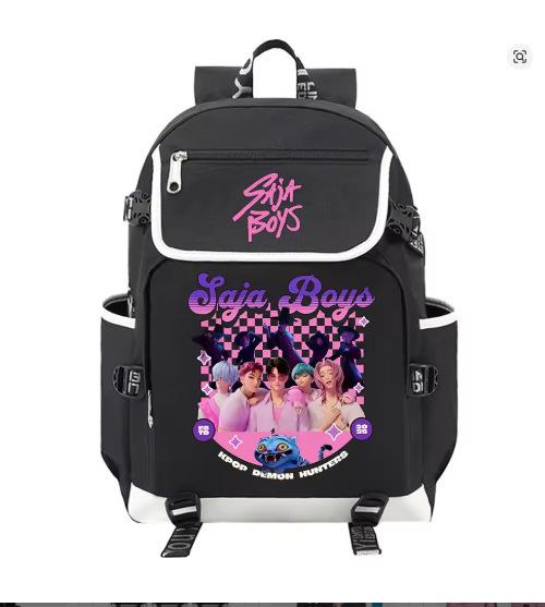 Trend Kpop Anime Cartoon Printed Backpack Lightweight Large Capacity Casual Student School Bag