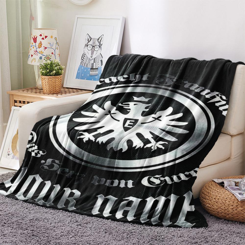 1 Stück Personalisierte Eintracht Frankfurt Muster Flanell Decke Geeignet für Alle Jahreszeiten für Heimdekoration Wärme und Komfort Geschenke Feiertagsgeschenk