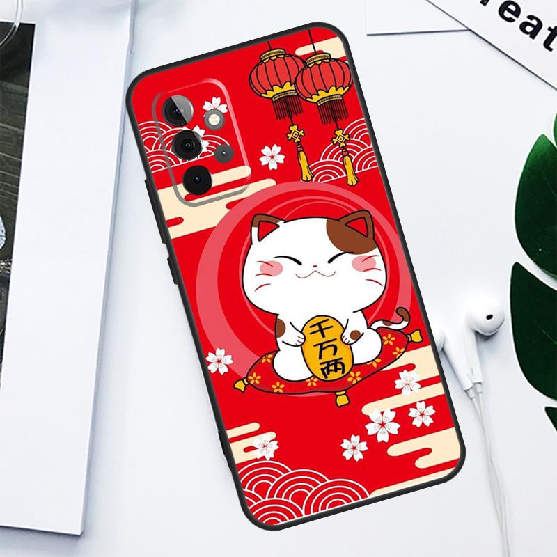 China cute lucky cat For Samsung Galaxy A52 A22 A32 A54 A34 A14 A55 A35 A15 A53 A33 A13 A05 A06 A16 Phone Case