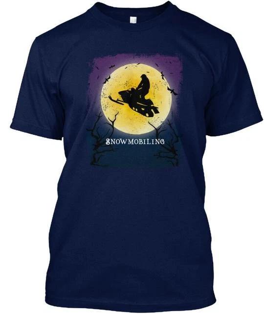 

Snowmobiling Halloween Vintage Art T shirt Made in the USA Size S to 5XL S