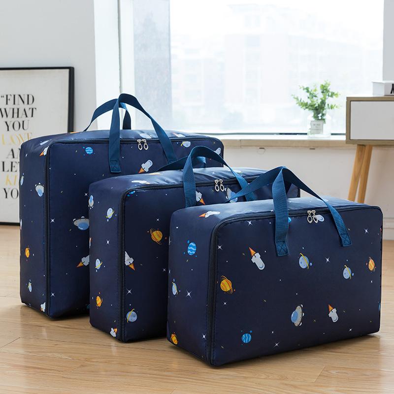 

Large-capacity quilt storage bag, waterproof and moisture-proof finishing bag for clothes, luggage bag, moving packing quilt bag L синій