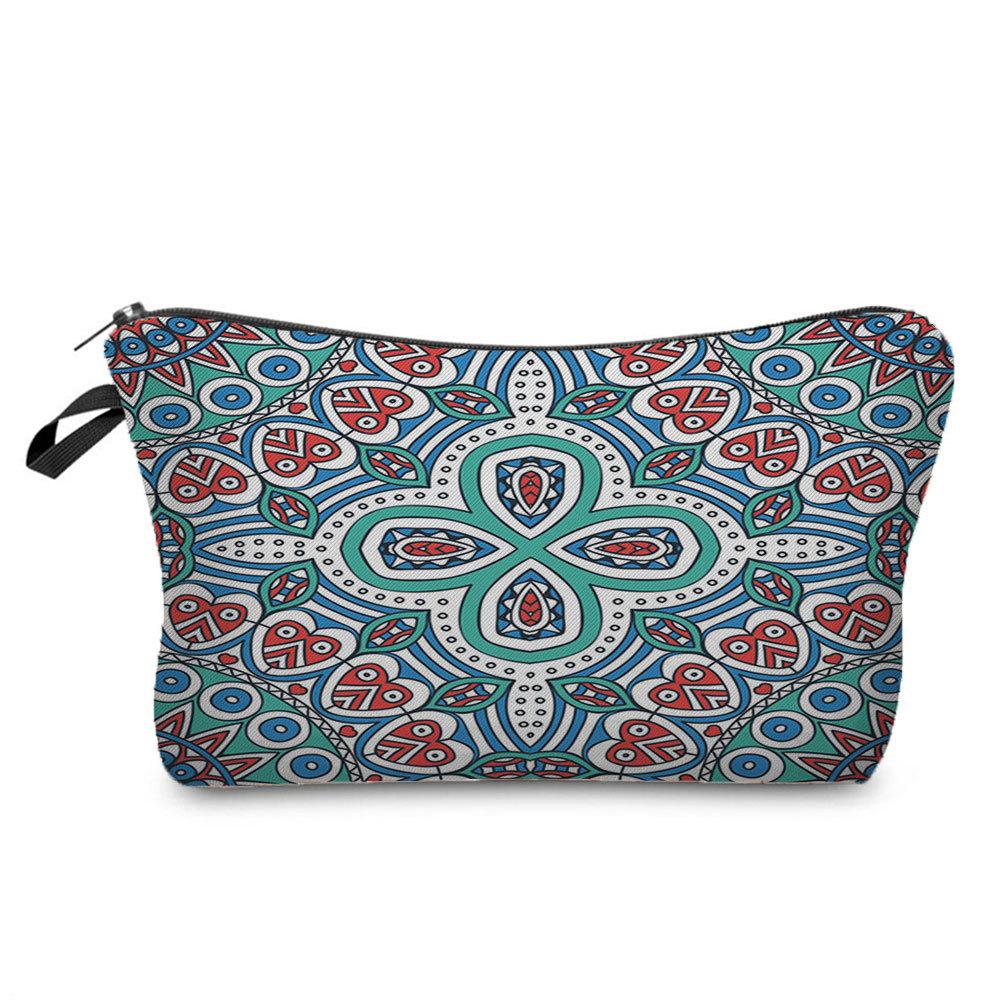 Women Flower Print Cosmetic Bag Toiletries Organize Travel Storage Case 6694