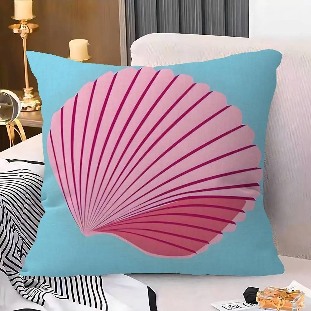 Home Decor Oceaninspired Cushion Covers with Floral Shells Pattern Cushion Cover Suitable for Sofa Bedroom Car Pillow Cover