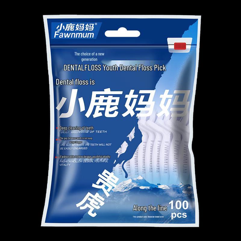 Little Deer Mom Smooth Round Thread Dental Floss Picks (600 Count)