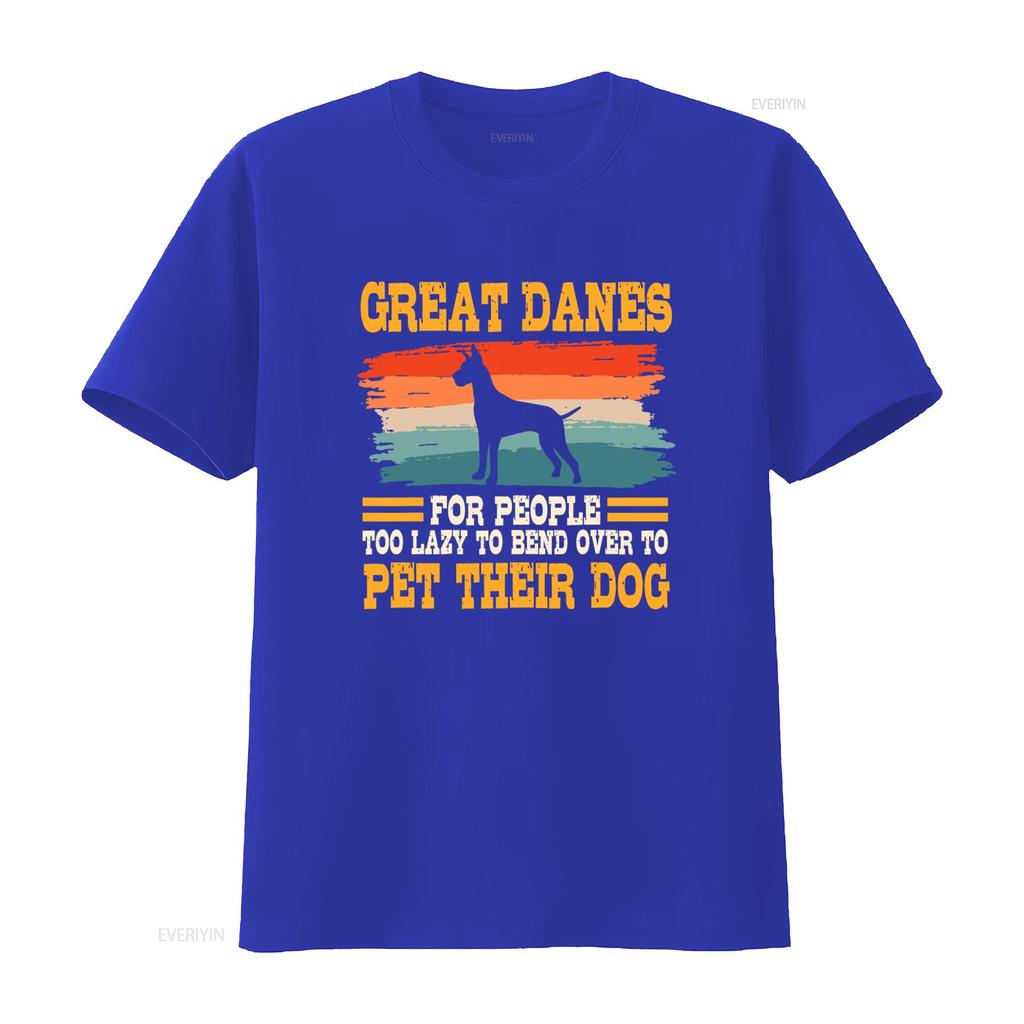 Great Danes For People Too Lazy To Bend Over Pet Their Dog Retro Vintage T Shirt vintage Washed Slightly Top For Everyday Wear