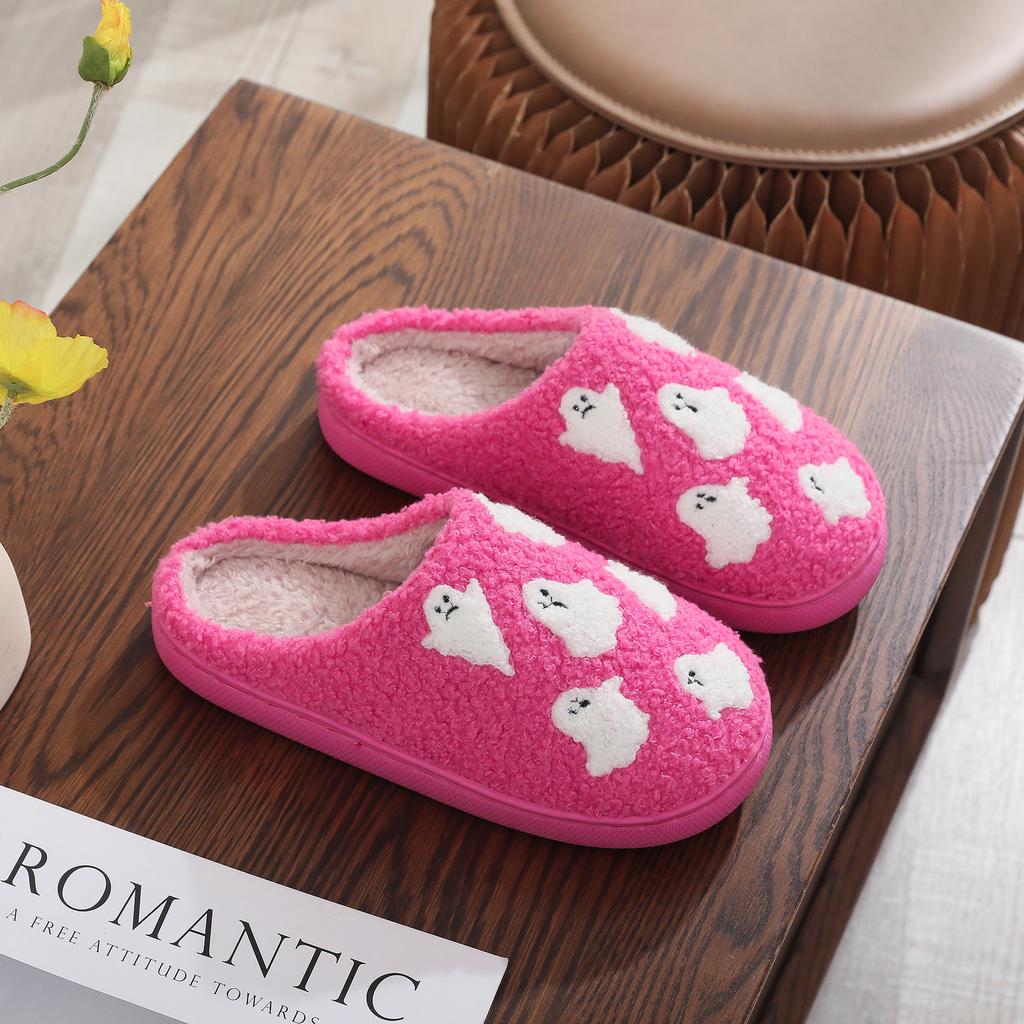 Fashion House Fuzzy Slipper Men Male Ghost Face Blue Evil Eye Home Shoes Plush Winter Warm Indoor Floor Non Slip Women Female Halloween