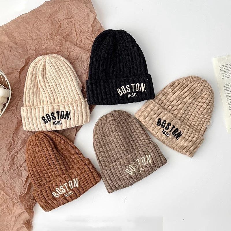Children's Ear Caps Knitted Autumn and Winter Warm Boys and Girls Winter Windproof Versatile Pullover Baby Wool Hat