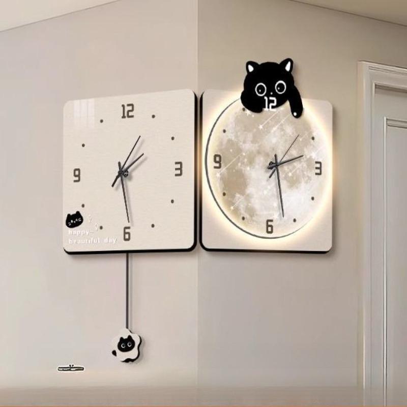 

Modern Corner Wall Clock Large Interior Wall Clock Led Digital Watch Luxury Living Room Decorations Home Decoration Accessories 30X30-30X38CM
