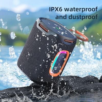 25W Portable BT Speaker with RGB Lights, Outdoor Waterproof Sound Box, 76mm Booming Bass, AUX U Disk TF Card Music