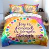 "Inspirational Colorful Decor Set" Soft Comfortable Duvet Cover Bedding Set Included 1*Duvet Cover & 2*Pillowcases Gift