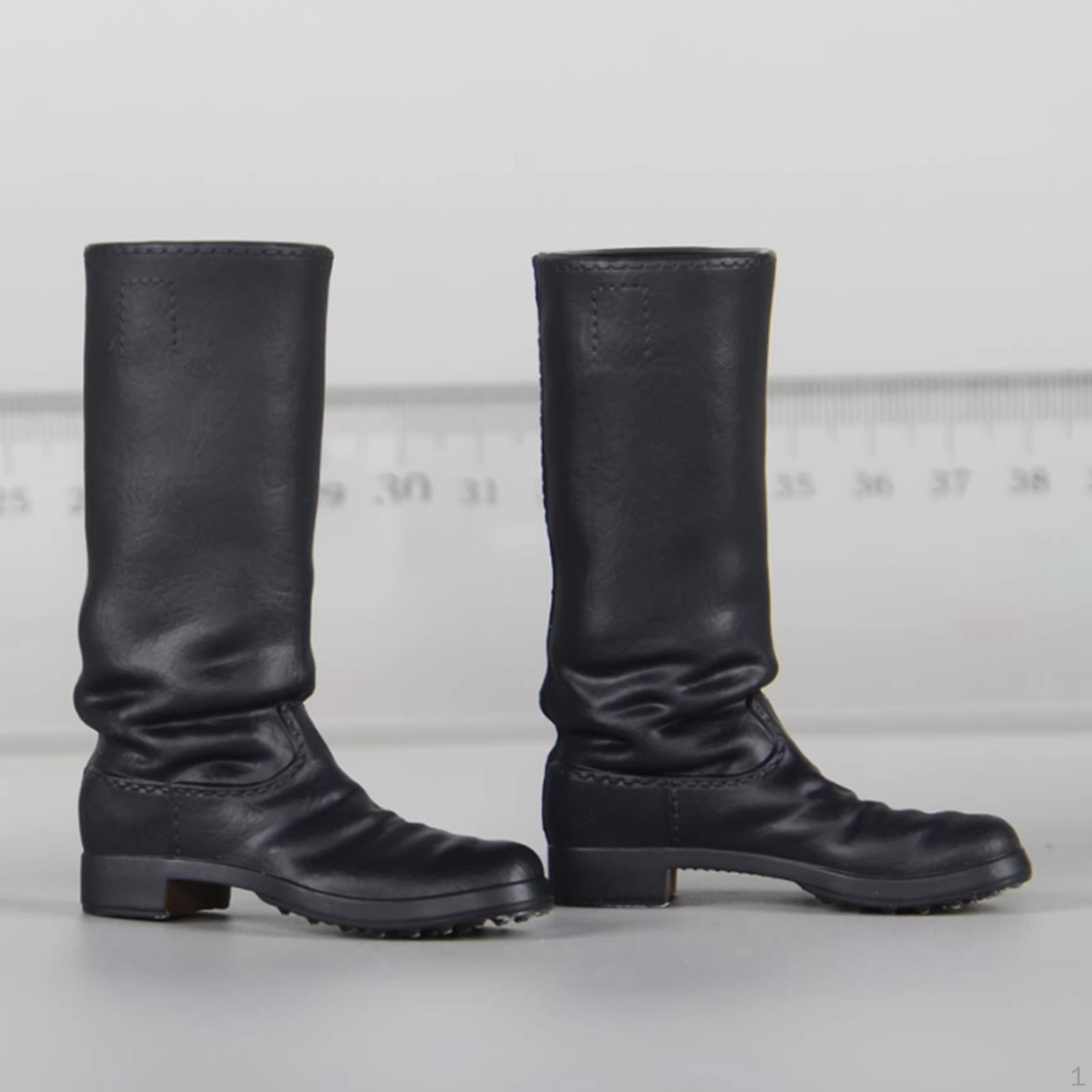 

1 Pair Action Figure Doll Boots with High Heel Pirate Footwear PP Construction Round Toe Suitable black
