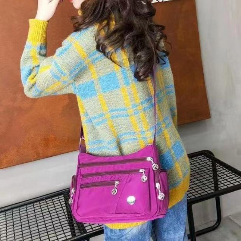 1Pc Women's Waterproof Oxford Multi-Compartment Shoulder Bag – Stylish Travel Accessory for All Ages
