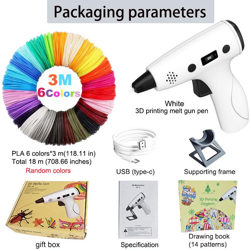 New 3D Graffiti Drawing Pen: Multifunctional DIY Hot Melt Printing for Children.