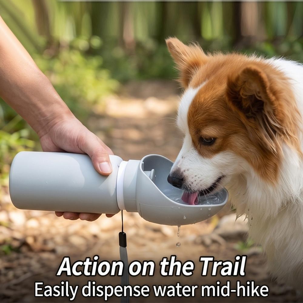 550ml Portable Silicone Pet Water Bottle Outdoor Travel Foldable Leak Proof Dog and Cat Water Bottle Bowl Water Dispenser