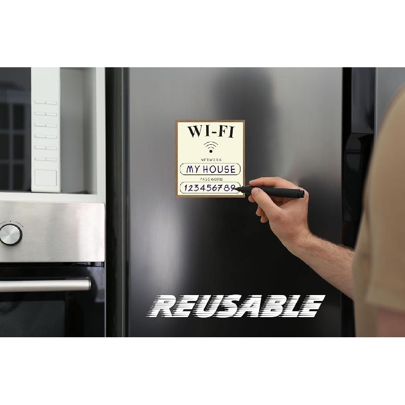 WiFi Sign,2 Pack Magnetic WiFi Password Sign,Airbnb Essentials for Hosts,Guests,Home,Business,Airbnb (4.5 * 5inch,Elegant Design)